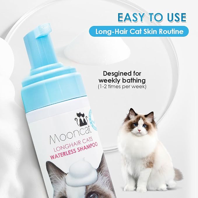 Mooncat Waterless Cat Shampoo for Longhair Cats | Licking Safe No-Rinse Dry - Image 4