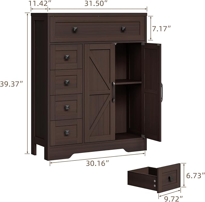Vabches Farmhouse Storage Cabinet - Image 2