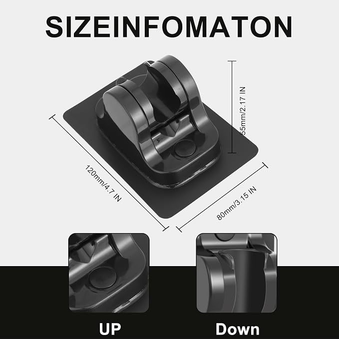 2Pcs Strong Adjustable Shower Head Holder Adhesive- Wall Mounted Heavy Duty - Image 2