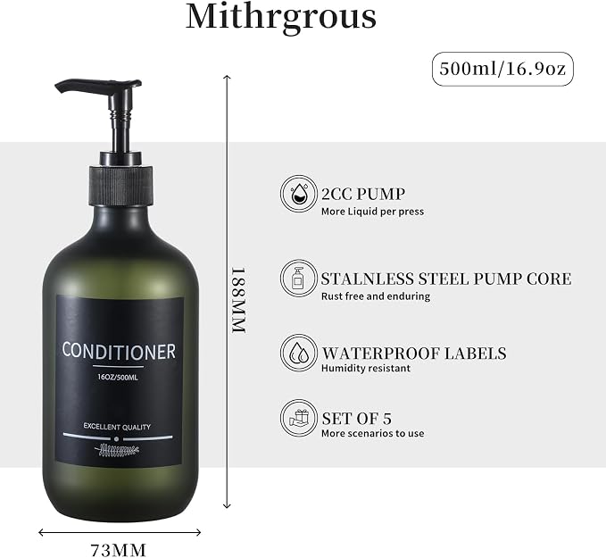 Plastic Refillable Shampoo and Conditioner Bottles - Image 5