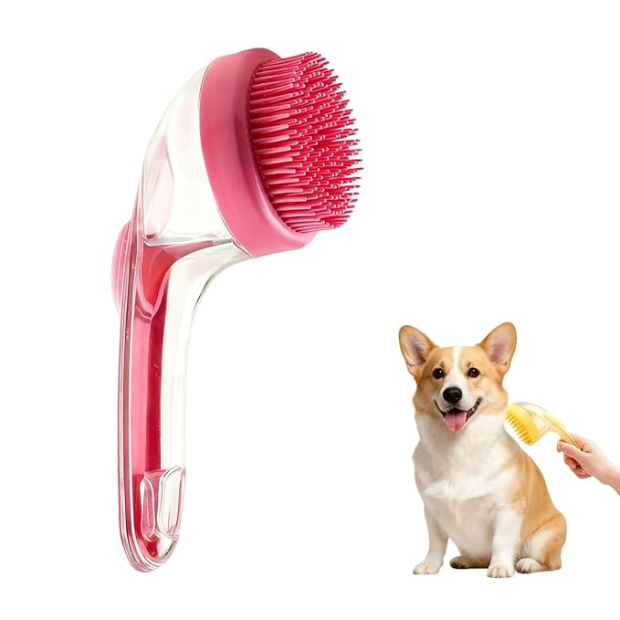 Pet Bath Brush 2 in 1 Dog Shampoo Brush by Unknown