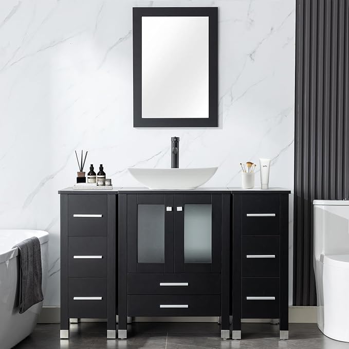 LUCKWIND 48" Bathroom Vanity Sink Combo, 24-inch Main Cabniet by LUCKWIND