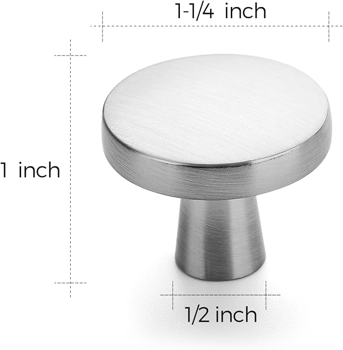 Ravinte 30 Pack Drawer Pulls 1-1/4 Inch Kitchen Cabinet Knobs Brushed Nickel - Image 3