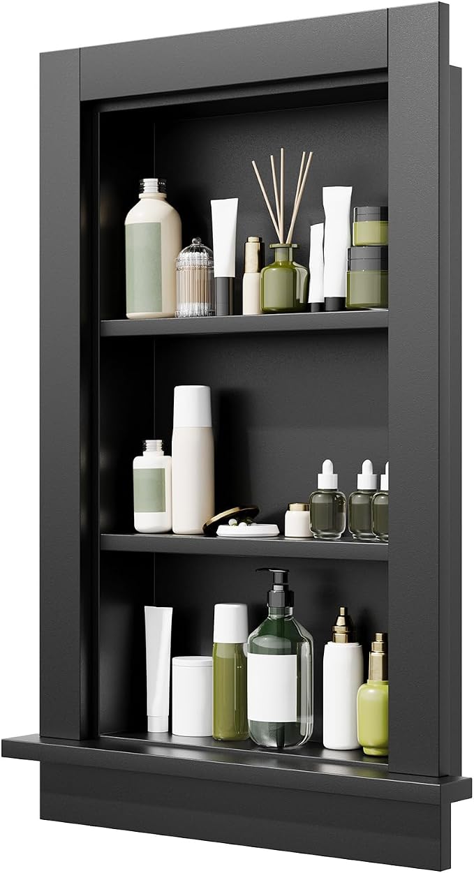 Wood Recessed Wall Niche, Wooden Medicine Cabinet by REYOXCEL