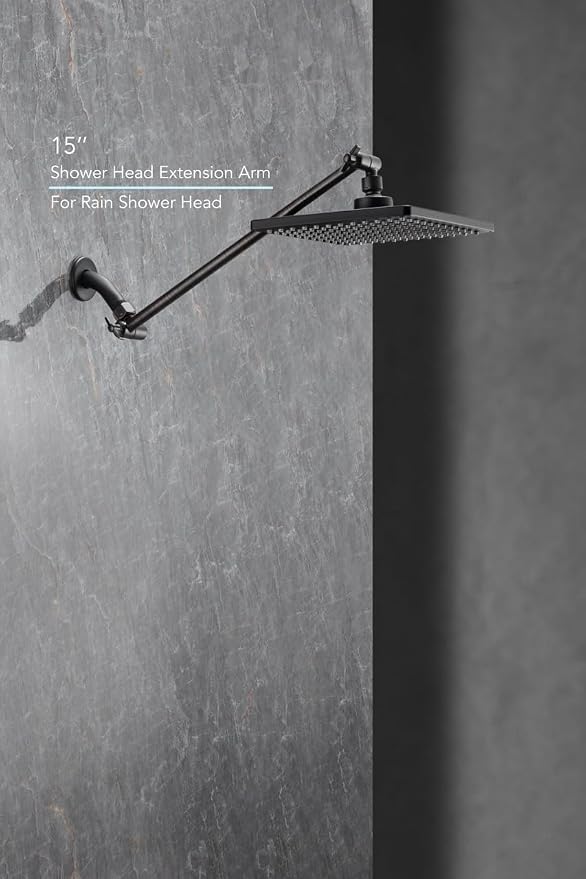 15 Inch Extra Long Adjustable Shower Head Extension Arm - Image 7