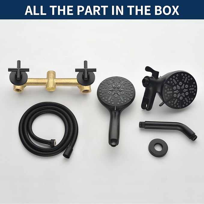 2 Handle Shower Faucet Shower System Complete 2 in 1 Shower Combo Set - Image 6