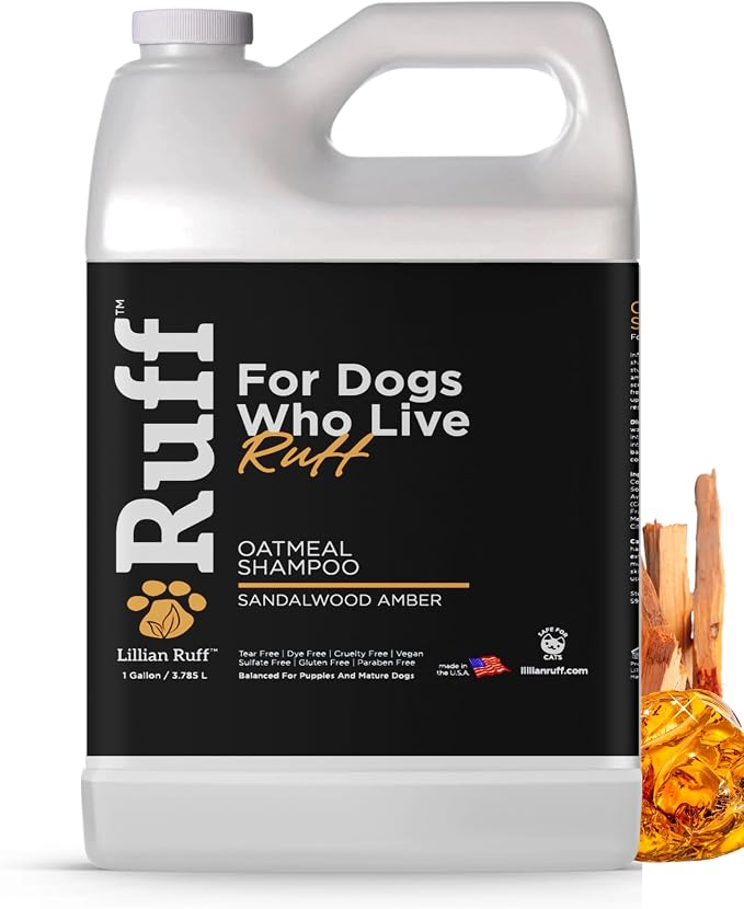 Ruff by Lillian Ruff Oatmeal Dog Shampoo Sandalwood Amber – Moisturizing Pet by LillianRuff