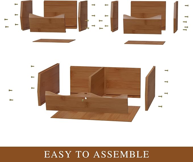 3 Set Bamboo Pantry Organizers and Storage, Open Front Vegetable Fruit - Image 7