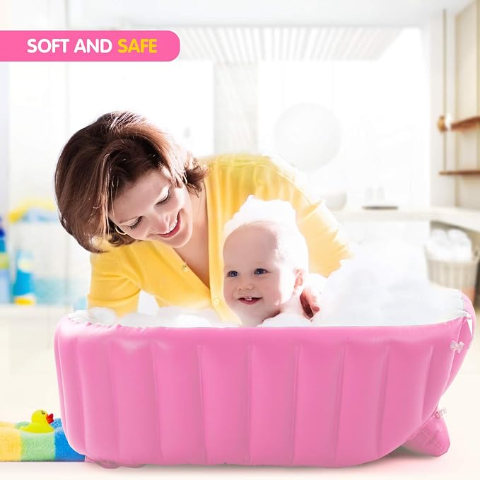 Inflatable Baby Bathtub, Portable Infant Toddler Bathing Tub Non Slip Travel - Image 7