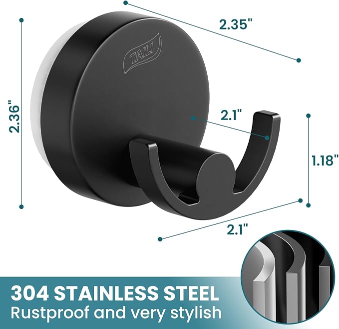 TAILI Stylish 304 Stainless Steel Bathroom Suction Hooks - Image 5
