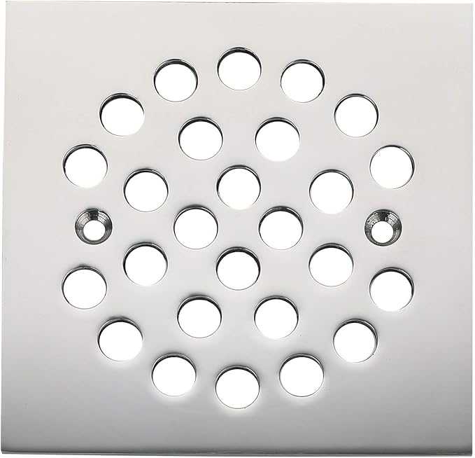 Square 4-1/4-inch Screw-in Shower Floor Drain Grate Strainer by vouruna