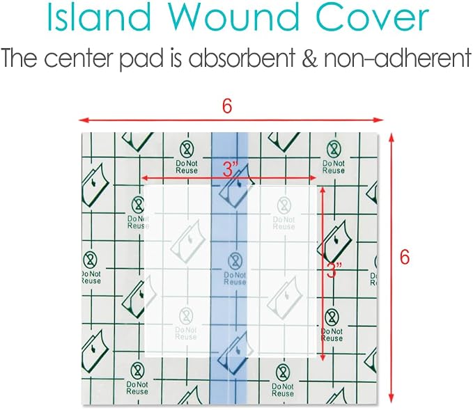 Waterproof Shower Cover with Non-Stick Center Pad - Image 4