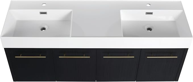 60” Wall Mounted Bathroom Vanity, Bathroom Cabinet - Image 7