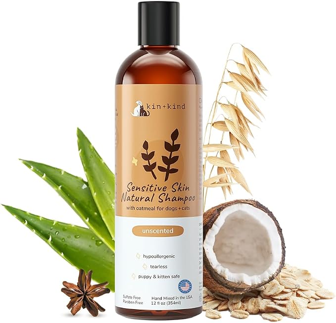 kin+kind Oatmeal Shampoo for Dogs & Cats – Natural Anti Itch Pet Shampoo for by kinkind