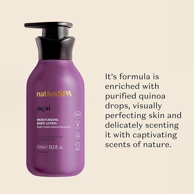 Nativa SPA by O Boticário, Açaí Moisturizing Body Lotion | Long-Lasting - Image 2