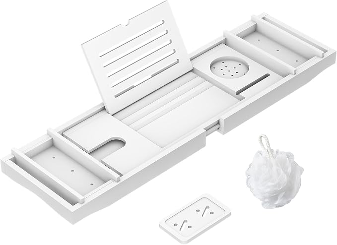 Zhuoyue Bamboo Bathtub Tray, Expandable Premium Bath Tray by ZHUOYUE
