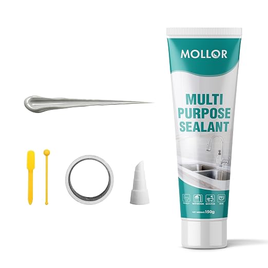 Grey Silicone Caulk for Bathroom & Kitchen, Waterproof Silicone Sealant for by MOLLOR