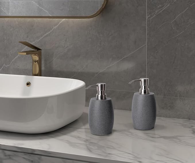 Sandstone Textured Resin Soap Dispenser - Image 2