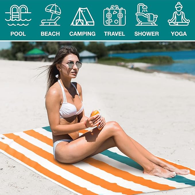 SUN CUBE Microfiber Beach Towel, Quick Dry Sand Free Beach Towel, Lightweight - Image 6