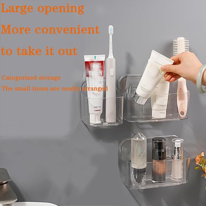 Adhesive Wall Mount Organizer Box, Acrylic Shelves - Image 5