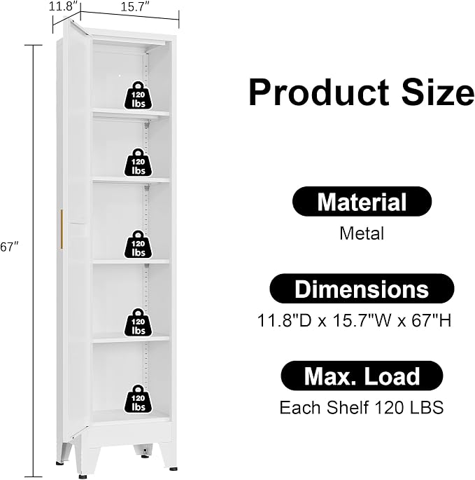 Narrow Bthroom Storage Cabinet Tall Metal Storage Cbinets - Image 3