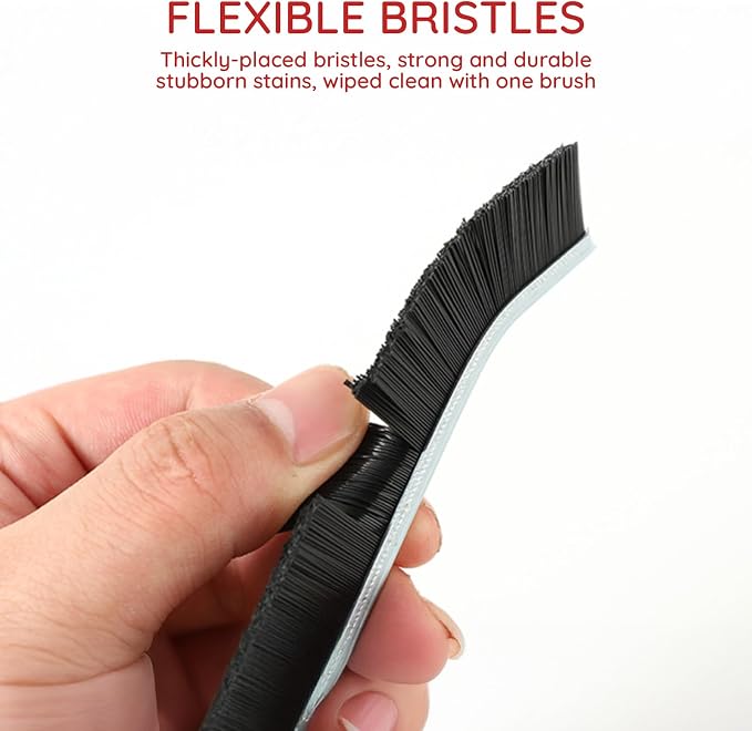 Crevice Cleaning Brush Set, Hard Bristle Grout Cleaner and Scrub Brush - Image 3