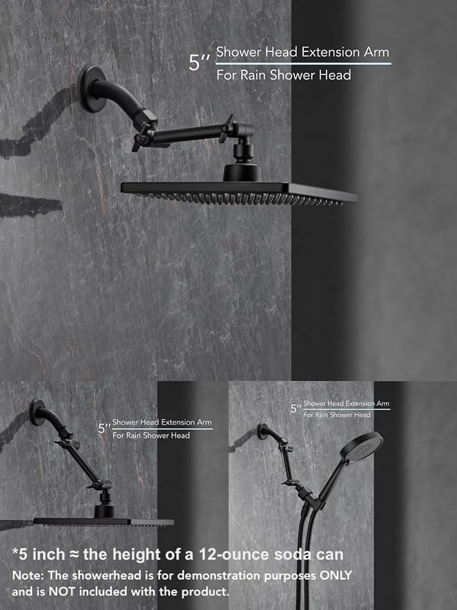 5 Inch Adjustable Shower Head Extension Arm - Image 2