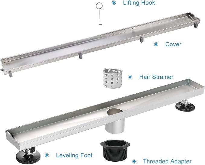 Linear Shower Drain, 40 inch Drain - Image 4
