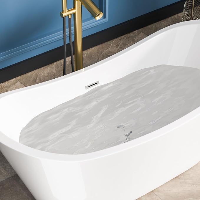 Sarlai 67 Inch Acrylic Freestanding Soaking Bathtub Contemporary Soaking White - Image 7
