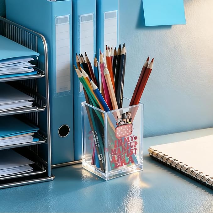 In My Makeup Artist Era Acrylic Cosmetic Holder, Funny Makeup Brush Holder Gifts - Image 4