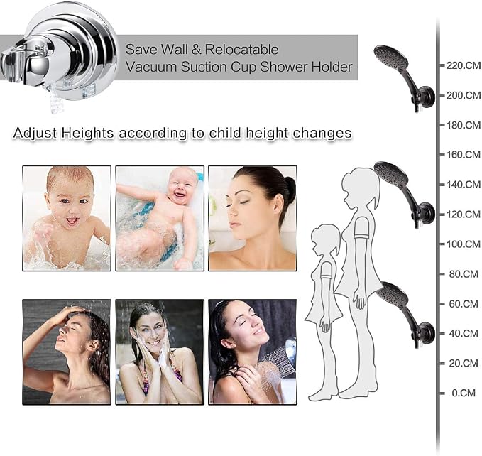 Suction Cup Shower Head Holder for Elderly, Removeable Showerhead Holder for - Image 4
