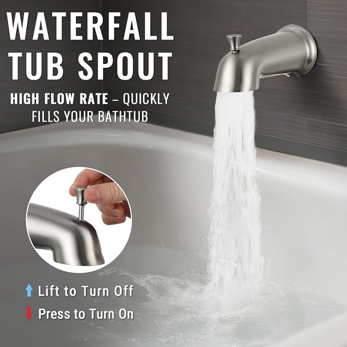 All Metal Shower Faucet Set, Dual Square Shower Head System - Image 6