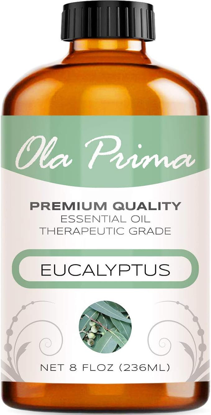 Ola Prima Eucalyptus Essential Oil 8 Fluid Ounces – Pure Therapeutic Grade by OlaPrima