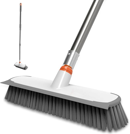 Floor Scrub Brush with Long Handle, Stiff Bristles Deck Brush, BITOPE by BITOPE