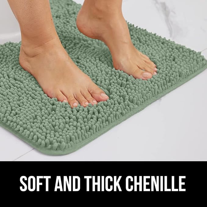 GORILLA GRIP Bath Rug Mat 44x26, Soft Absorbent Chenille, Quick Dry Microfiber - Image 3