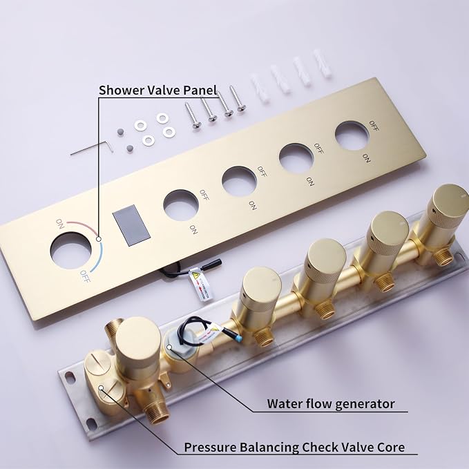 Shower Faucet Set Brushed Gold Luxury Shower System - Image 6