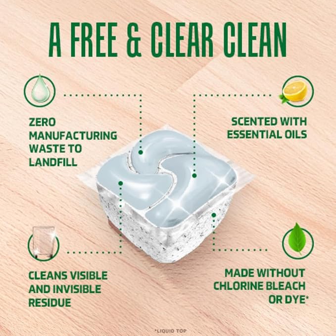 Cascade Free & Clear Dishwasher Pods, Dishwasher Detergent, Dish Detergent Soap - Image 4