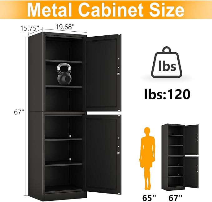 Metal Locker Tall Narrow Storage Cabinet, Gym Home Office, Entryway and Hallway - Image 3