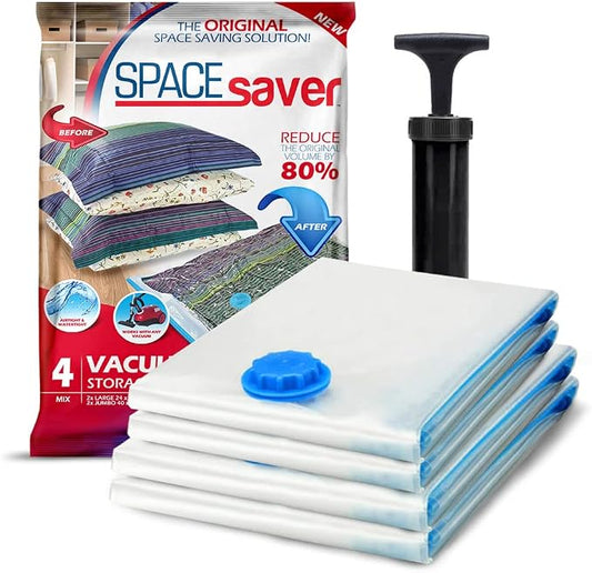 4 Pack Variety Vacuum Storage Bags by Spacesaver