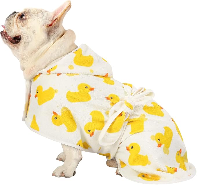 HDE Dog Bathrobe Super Absorbent Quick Drying Puppy Towel Wrap Coat Adjustable by HDE