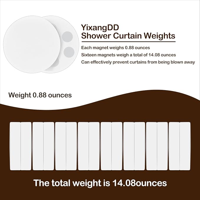 16 Pack Shower Curtain Weights, Rubber Covered Magnetic Curtain Weights - Image 3