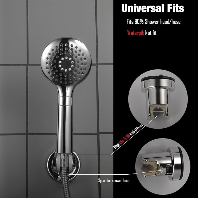 Suction Cup Hand held Shower Head Holder- 5 Angles Adjustable -Reusable - Image 5