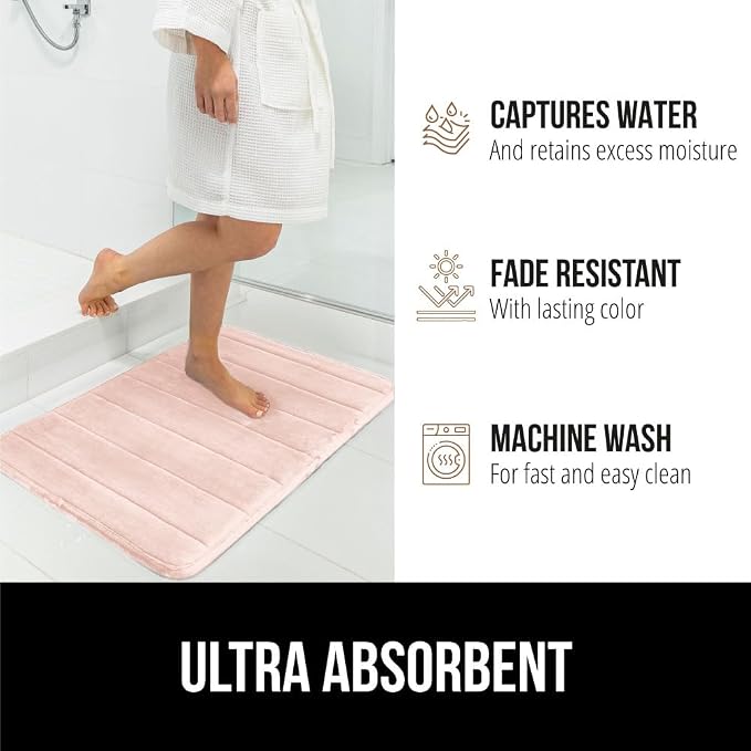 GORILLA GRIP Memory Foam Bath Mat, Soft Absorbent US Designed Bathroom Rug - Image 7