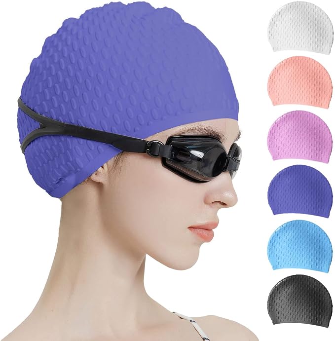 Tripsky Silicone Swim Cap, Comfortable Bathing Cap Ideal by Tripsky