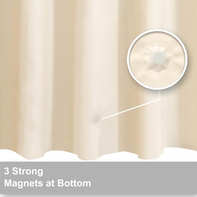 Barossa Design Beige Long Shower Curtain Liner 78" Height - Image 2