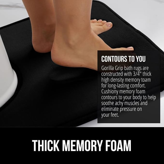 GORILLA GRIP Thick Memory Foam Toilet Rug - Image 4