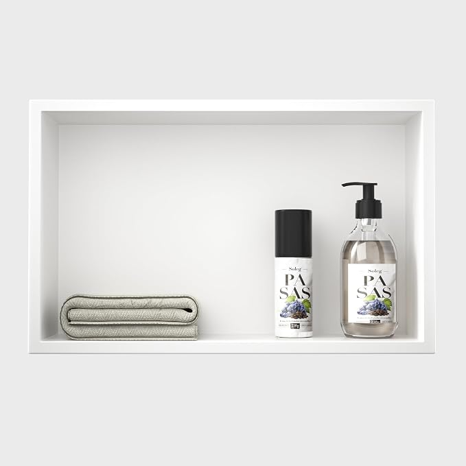 Stainless Steel Shower Niche 20" X 12" White No Tile Needed Niche Shower - Image 7