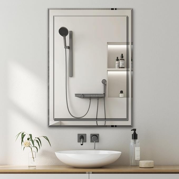 VASUHOME 22x32 Inch Frameless Double Layered Mirror by VASUHOME