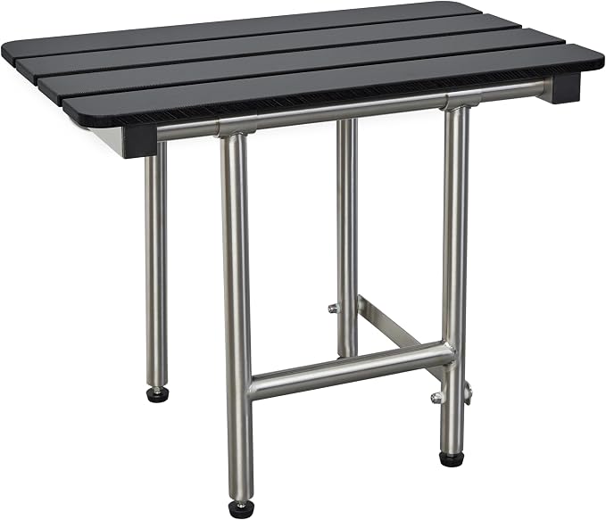 28-inch x 15-inch ADA Bariatric Folding Wall Mount Bathroom Shower Seat Bench by Seachrome