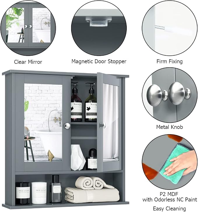 Tangkula Bathroom Medicine Cabinet - Image 8